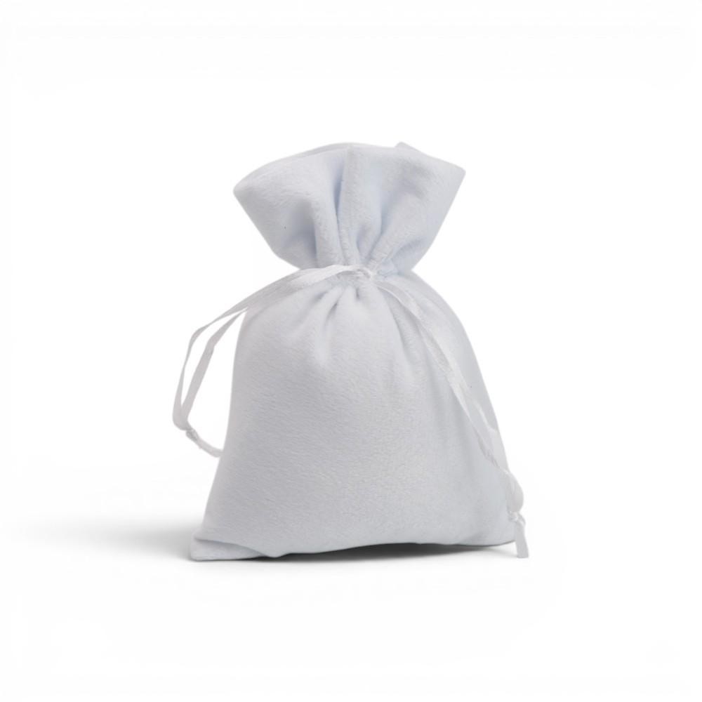 SACCHETTO VELLUTO 13CM BIANCO